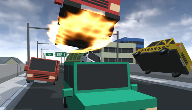 Buggy Bumpers — low-poly cars crashing on a highway